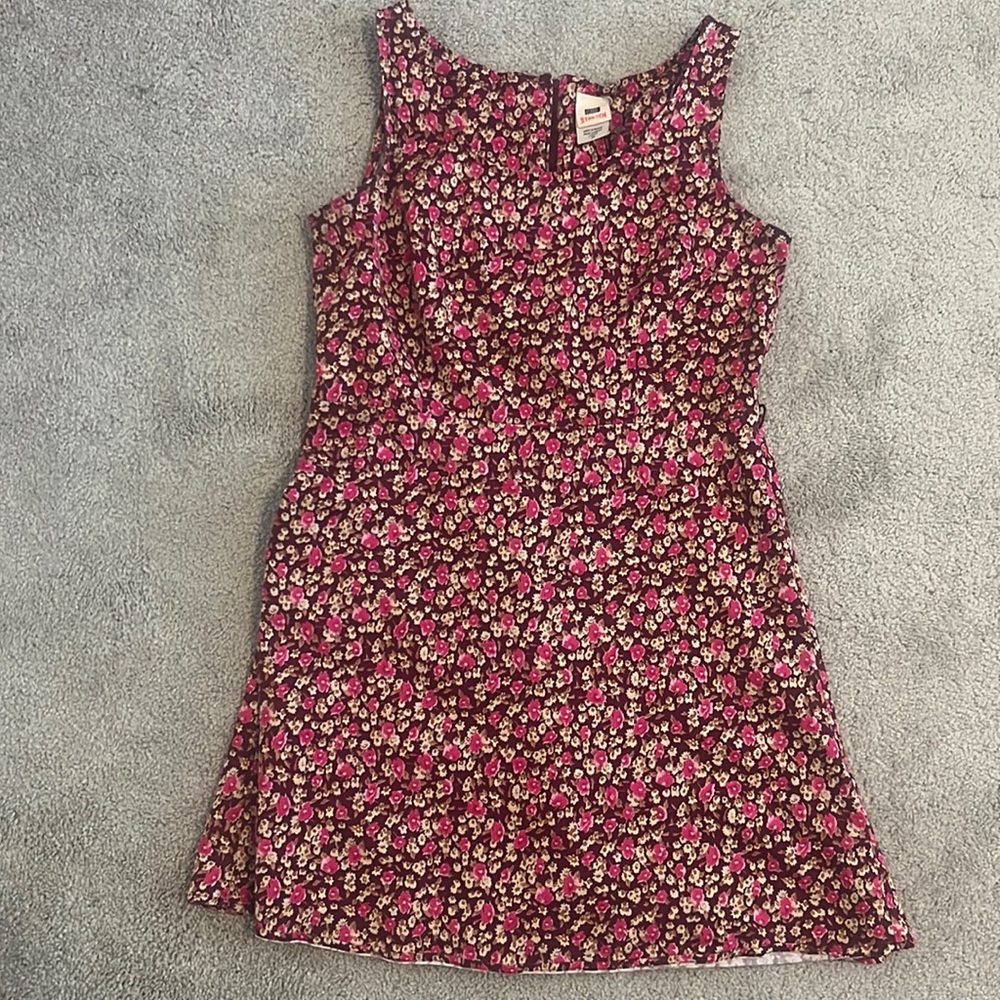 Faded Glory 90s style pink and purple A-line mini dress